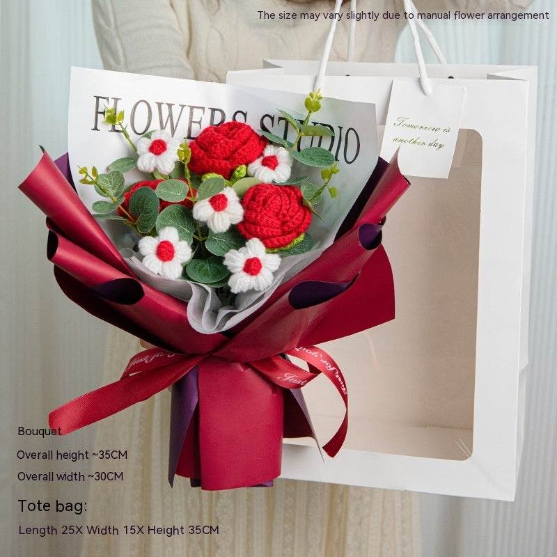 BuyCute Handmade Crochet Flowers For Girlfriend | Forever Roses For Her - Goodlifebean Plushies | Stuffed Animals