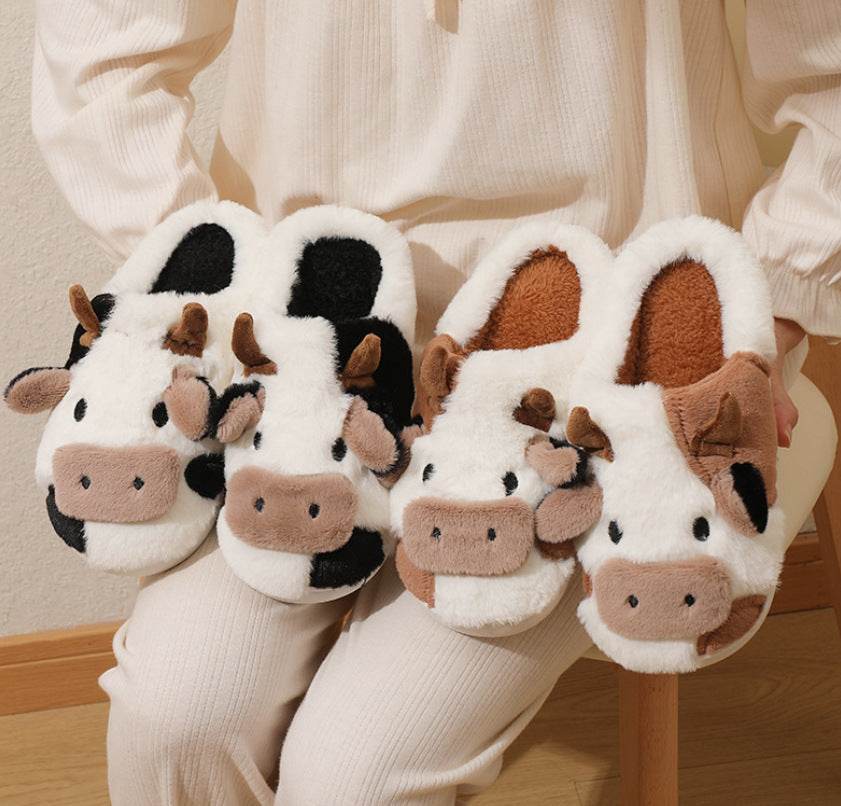 Fluffy Cow Slippers | Cloudy Slippers - Goodlifebean