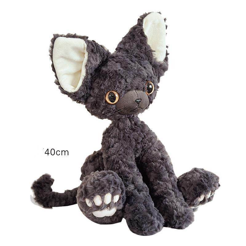 BuyCozy Curl Cat: Cute Curly Haired Black Cat | Black Cat Plush - Goodlifebean Plushies | Stuffed Animals