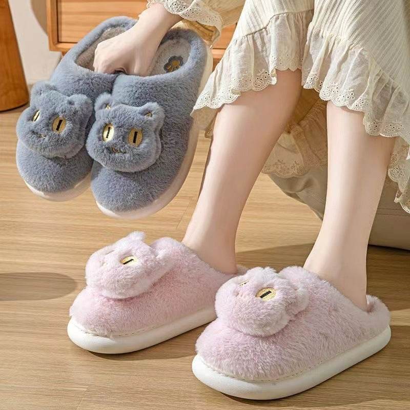 Shop Kawaii Fluffy Cat Plush Slippers - Goodlifebean Plushie | Stuffed Animal