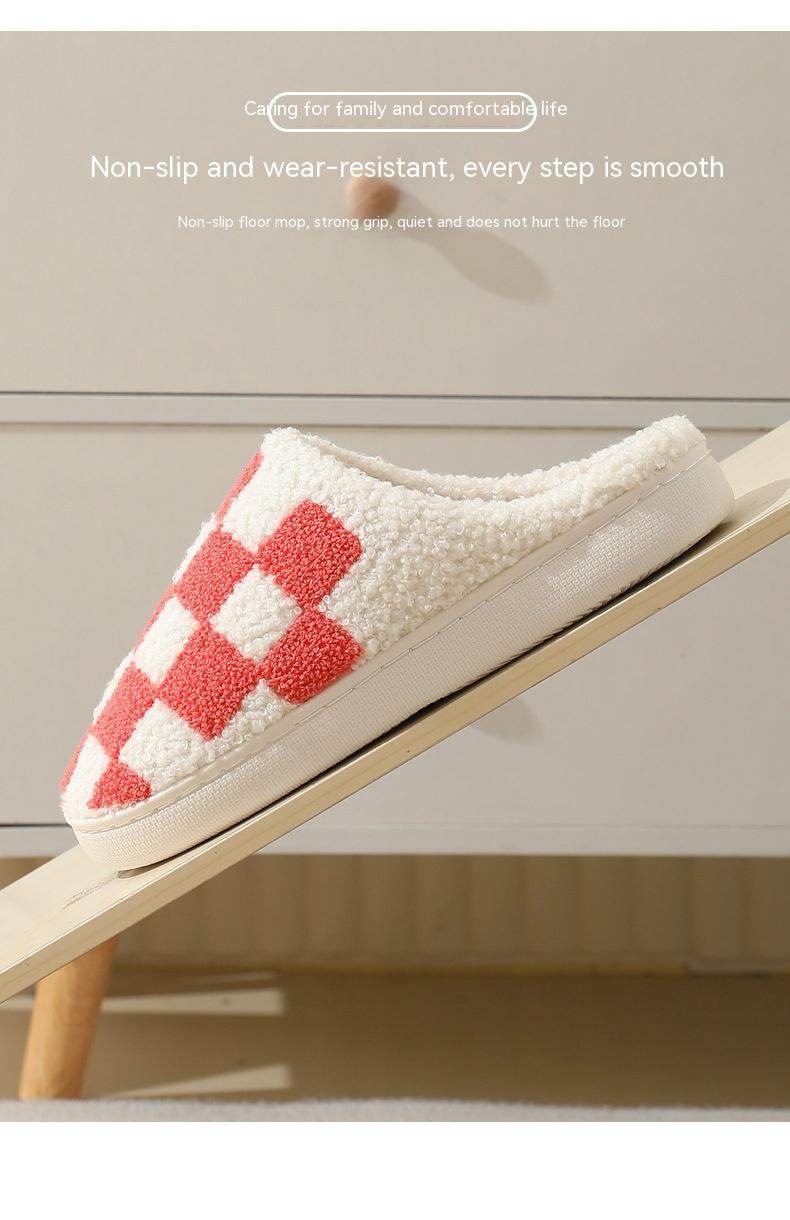 Shop Fuzzy Plaid Warm Indoor Slippers - Goodlifebean Plushie | Stuffed Animal