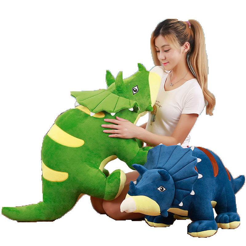 Shop Giant Tricia the Triceratops Dinosaur Plush Toy - Goodlifebean Plushie | Stuffed Animal