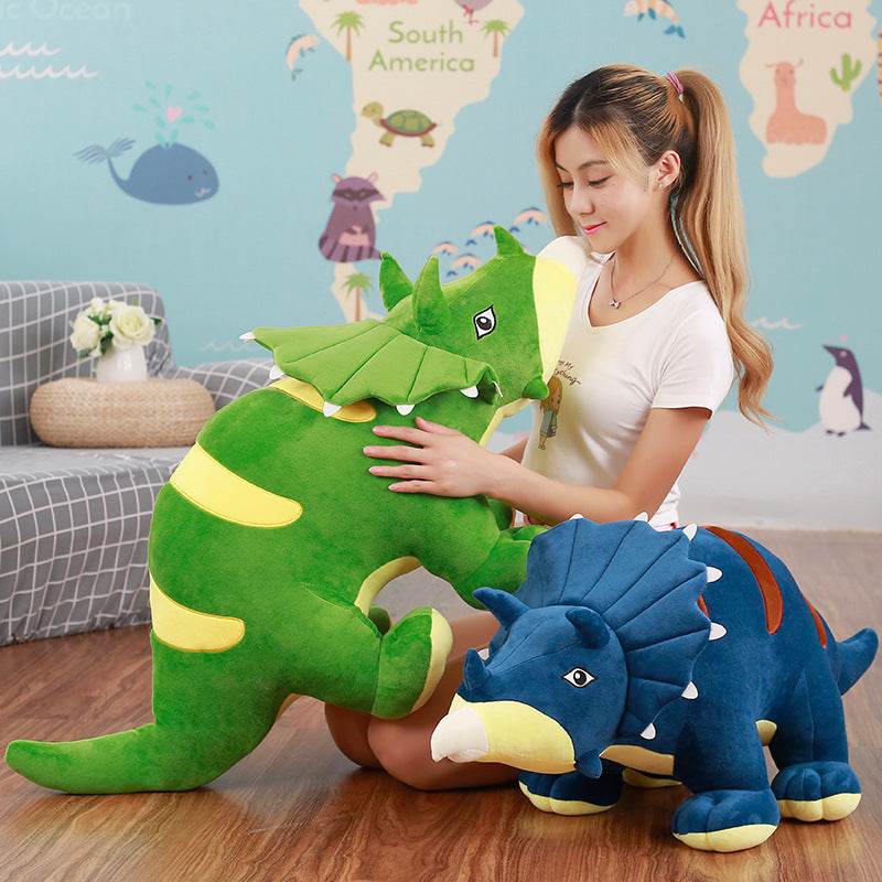 Shop Giant Tricia the Triceratops Dinosaur Plush Toy - Goodlifebean Plushie | Stuffed Animal