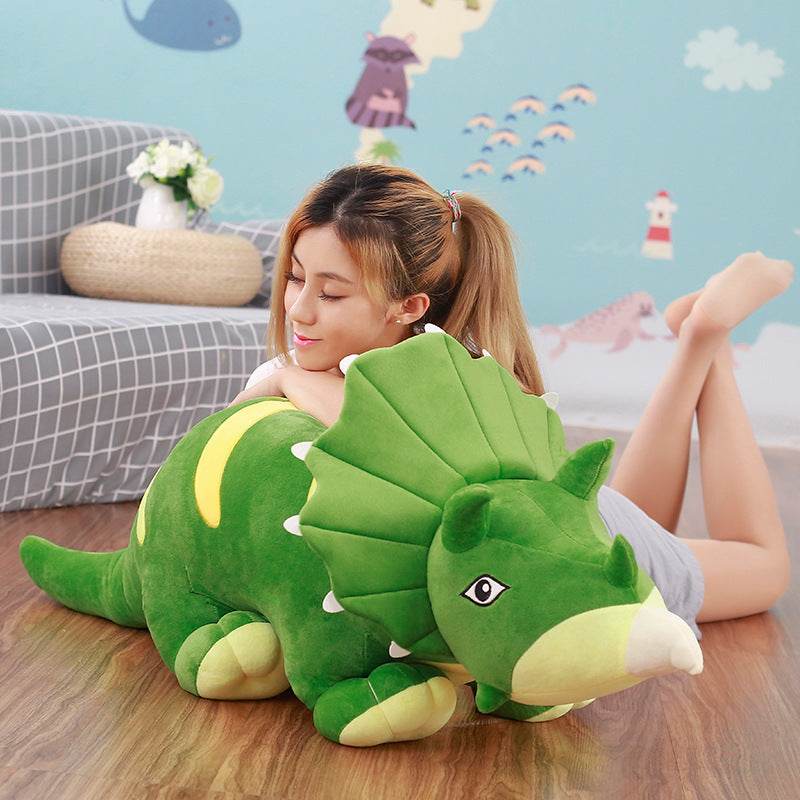 Shop Giant Tricia the Triceratops Dinosaur Plush Toy - Goodlifebean Plushie | Stuffed Animal