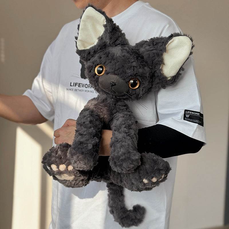 BuyCozy Curl Cat: Cute Curly Haired Black Cat | Black Cat Plush - Goodlifebean Plushies | Stuffed Animals