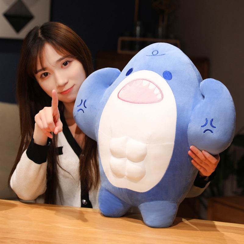 BuyBuffed Muscular Shark Plushie - Goodlifebean Plushies | Stuffed Animals