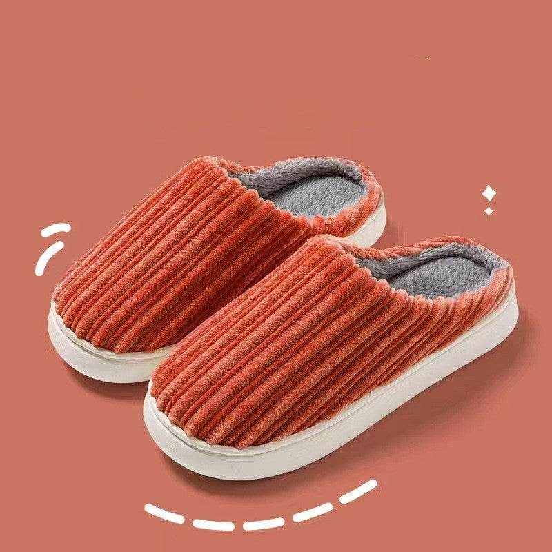 Shop Striped Thick Fleece Warm Slippers - Goodlifebean Plushie | Stuffed Animal