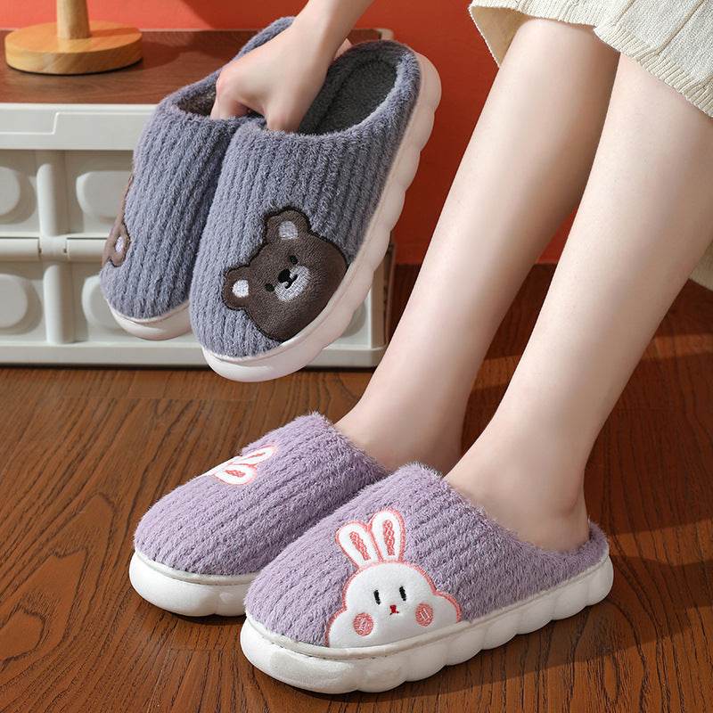 Shop Cute Rabbit Plush Fleece Slippers - Goodlifebean Plushie | Stuffed Animal