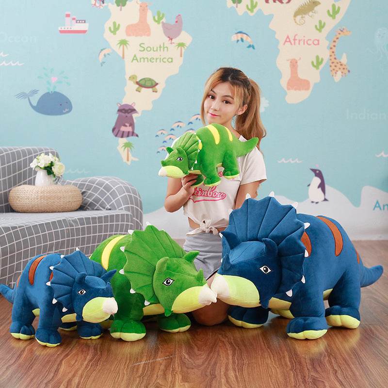 Shop Giant Tricia the Triceratops Dinosaur Plush Toy - Goodlifebean Plushie | Stuffed Animal