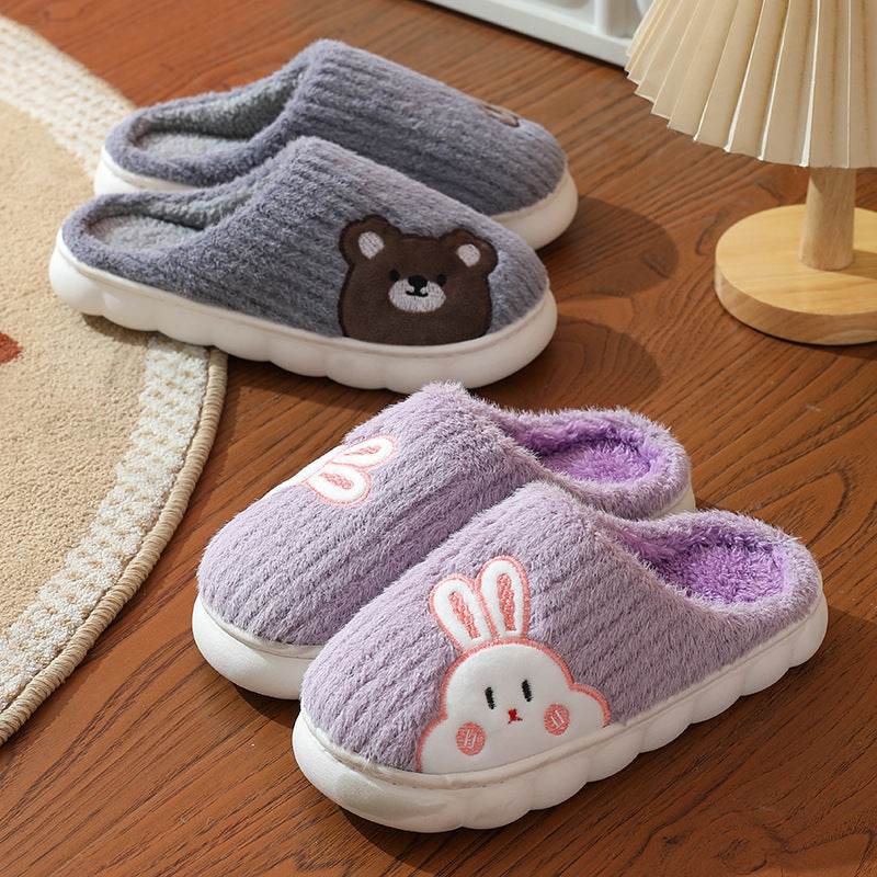 Shop Cute Rabbit Plush Fleece Slippers - Goodlifebean Plushie | Stuffed Animal