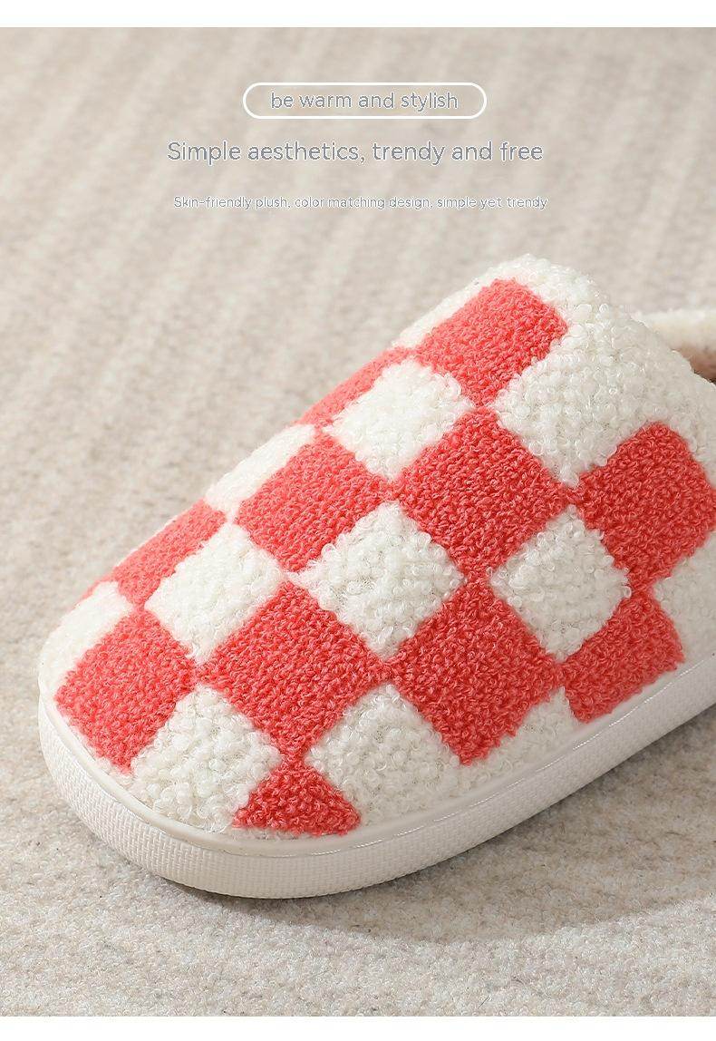 Shop Fuzzy Plaid Warm Indoor Slippers - Goodlifebean Plushie | Stuffed Animal