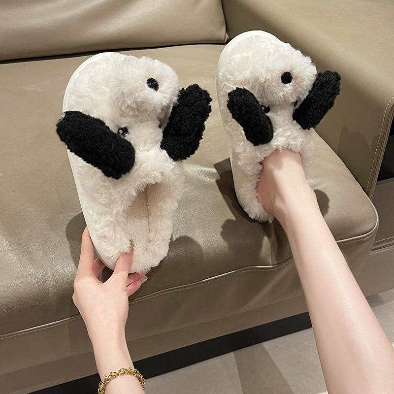 Shop Fuzzy Puppy Plush Slippers | Kawaii Indoor Slippers - Goodlifebean Plushie | Stuffed Animal