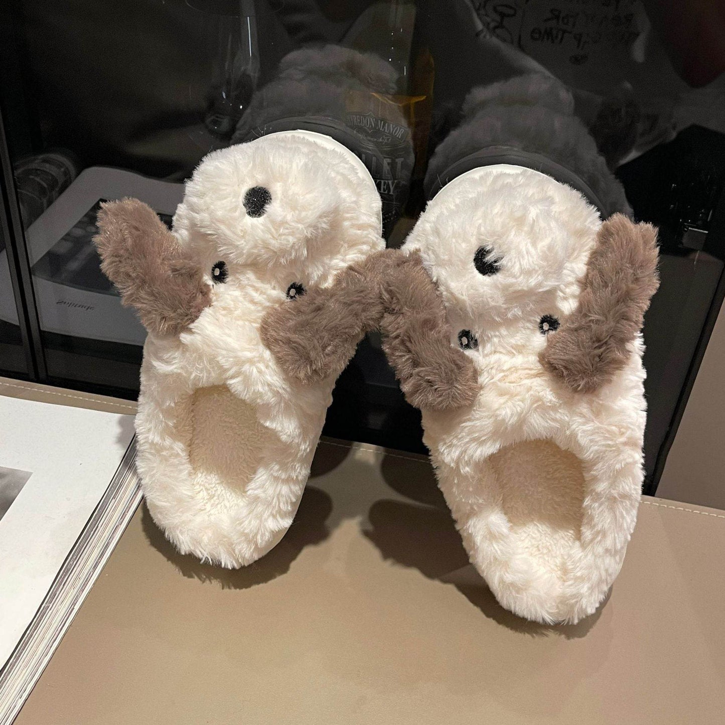 Shop Fuzzy Puppy Plush Slippers | Kawaii Indoor Slippers - Goodlifebean Plushie | Stuffed Animal