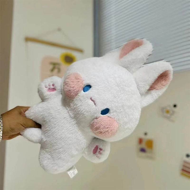 Buttons: Fluffy White Kawaii Bunny | Stuffed Animal Bunny.