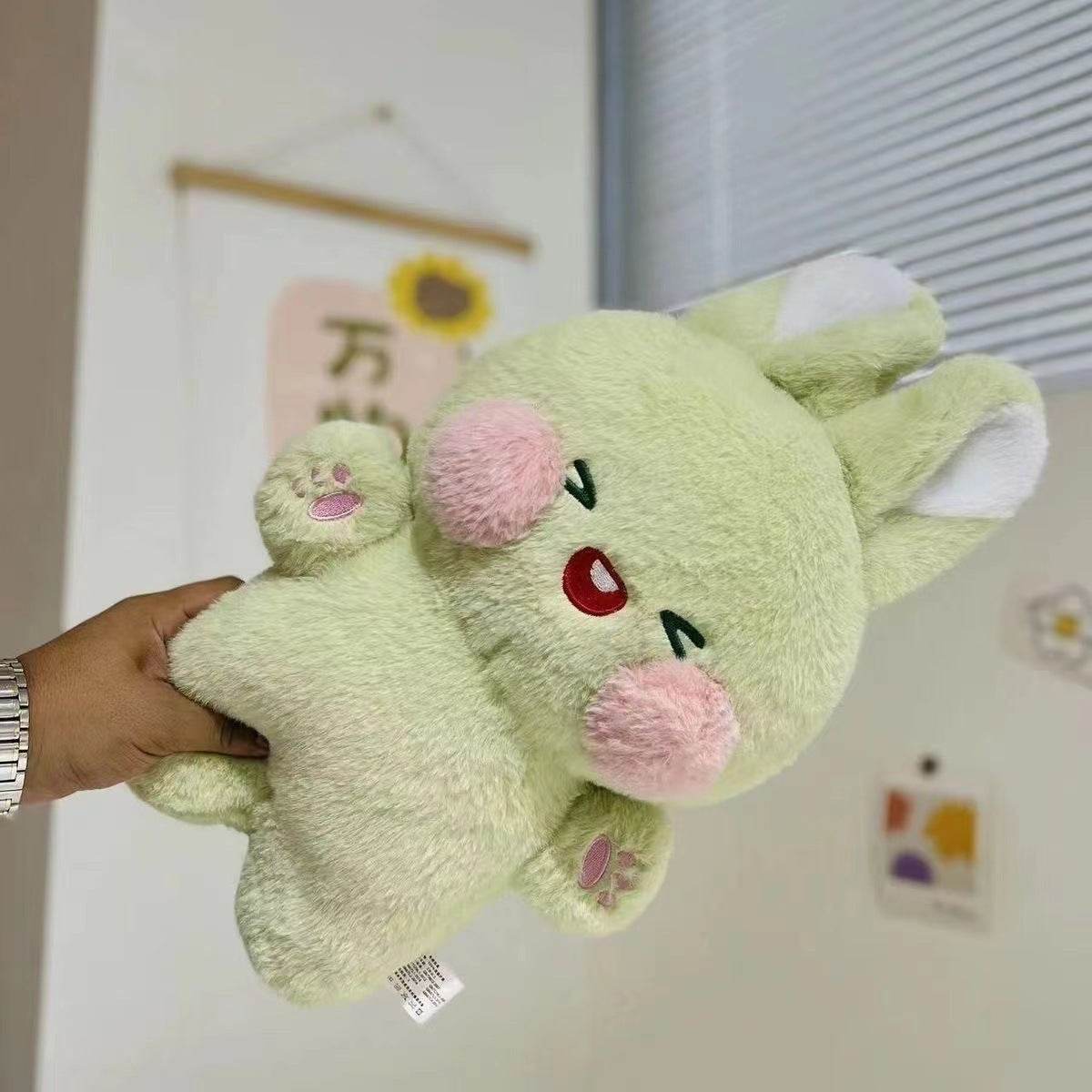 Buttons: Fluffy White Kawaii Bunny | Stuffed Animal Bunny.