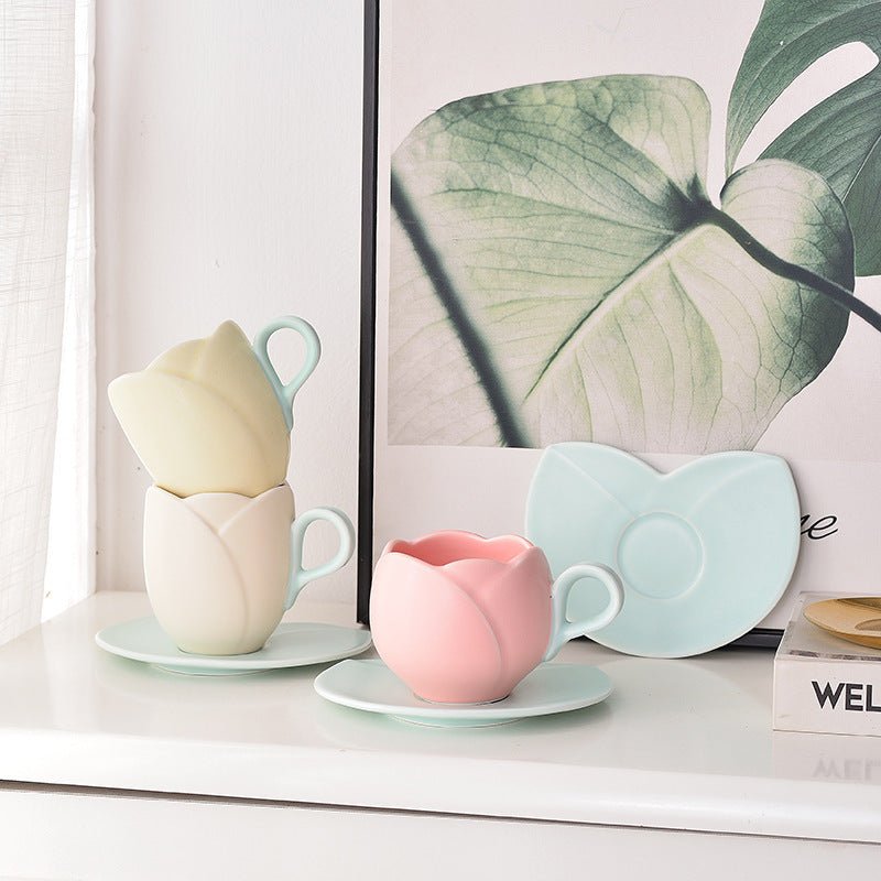 Retro Tulip Cup+ Saucer - Goodlifebean Home Gadgets