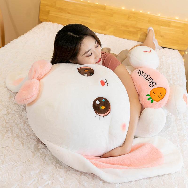 Cute Pink and White Bunny Plushie.