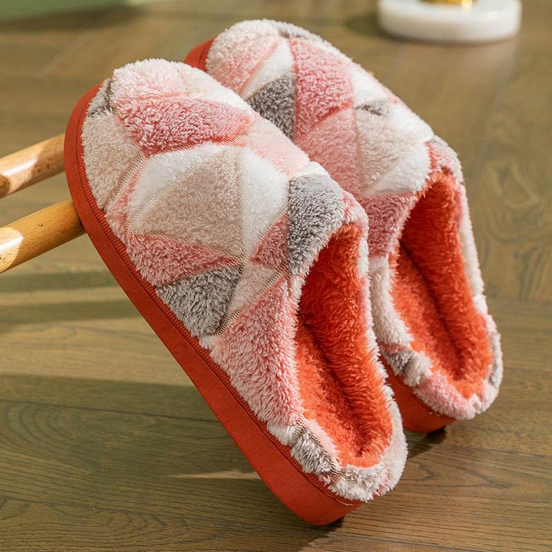 Shop Geometric Plush Warm Indoor Slippers - Goodlifebean Plushie | Stuffed Animal