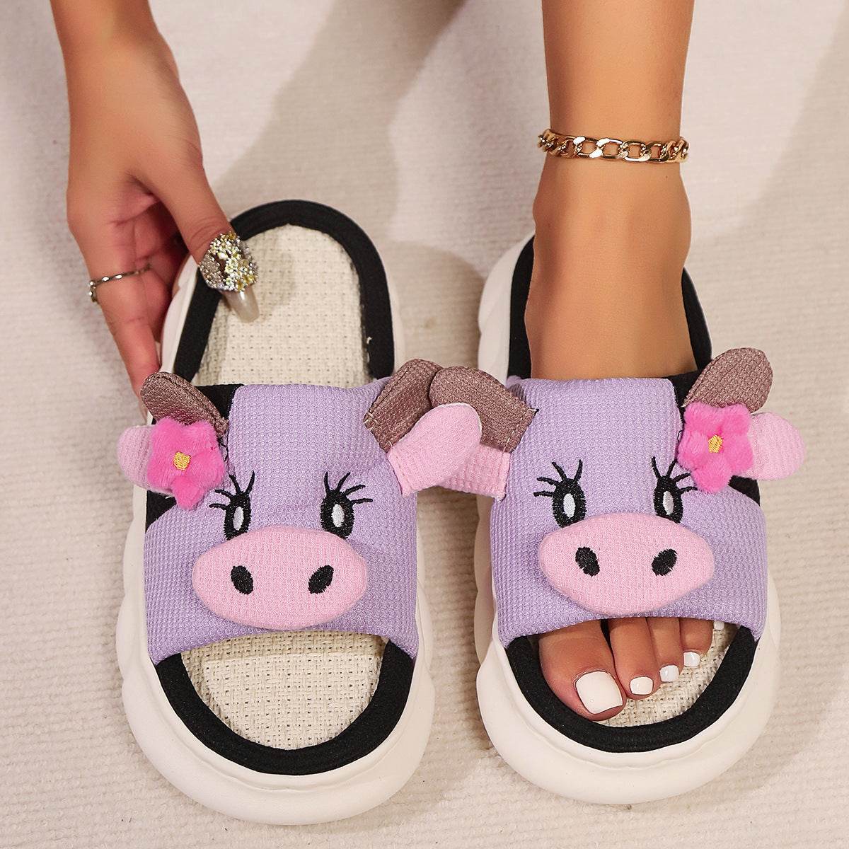 Shop Cowzy Kawaii Slippers | Cute Cow Slippers - Goodlifebean Plushie | Stuffed Animal