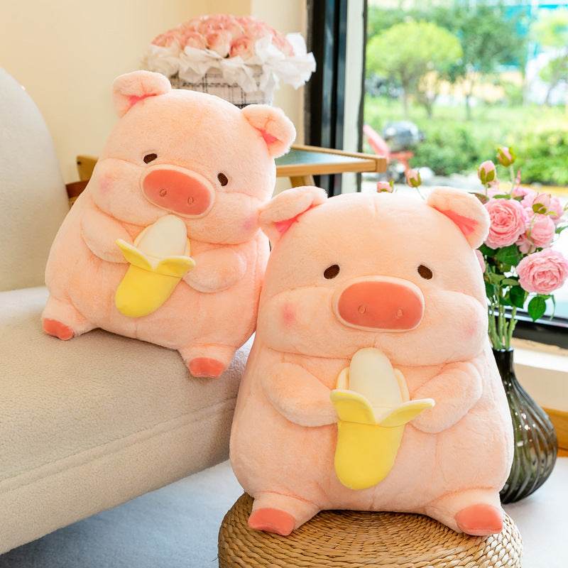 BuyChubby Banana Eating Pig Plushie - Goodlifebean Plushies | Stuffed Animals