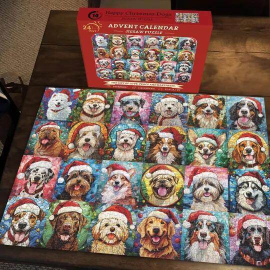 Buy1000 piece Christmas Advent Calender Puzzle | Dog Puzzle - Goodlifebean Plushies | Stuffed Animals