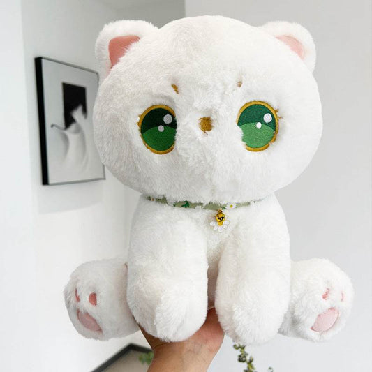 Kokoro: Kawaii White Cat Plushie | Cute Stuffed Animal Cat - Goodlifebean Stuffed Animals