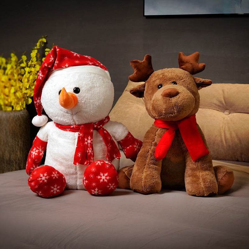 BuyCute Snowman and Rudolf Plushie - Goodlifebean Plushies | Stuffed Animals