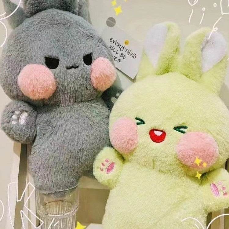 Buttons: Fluffy White Kawaii Bunny | Stuffed Animal Bunny.