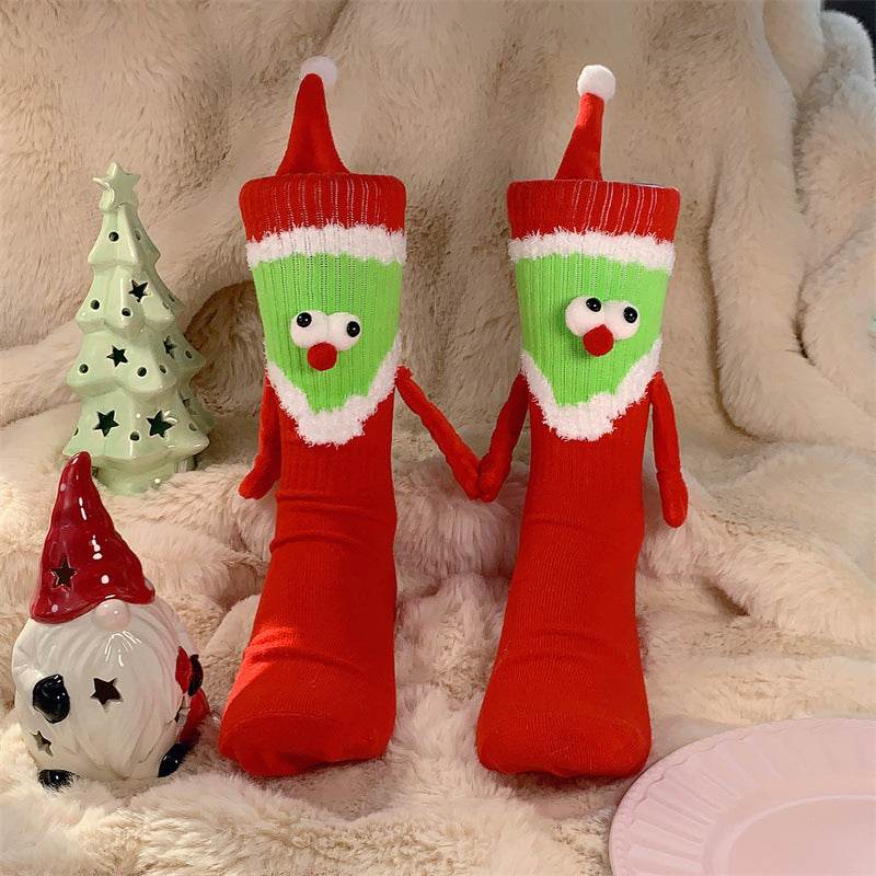 BuyHand-In-Hand Magnetic Grinch Socks | Hand Holding Socks - Goodlifebean Plushies | Stuffed Animals