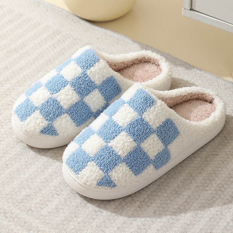 Shop Fuzzy Plaid Warm Indoor Slippers - Goodlifebean Plushie | Stuffed Animal