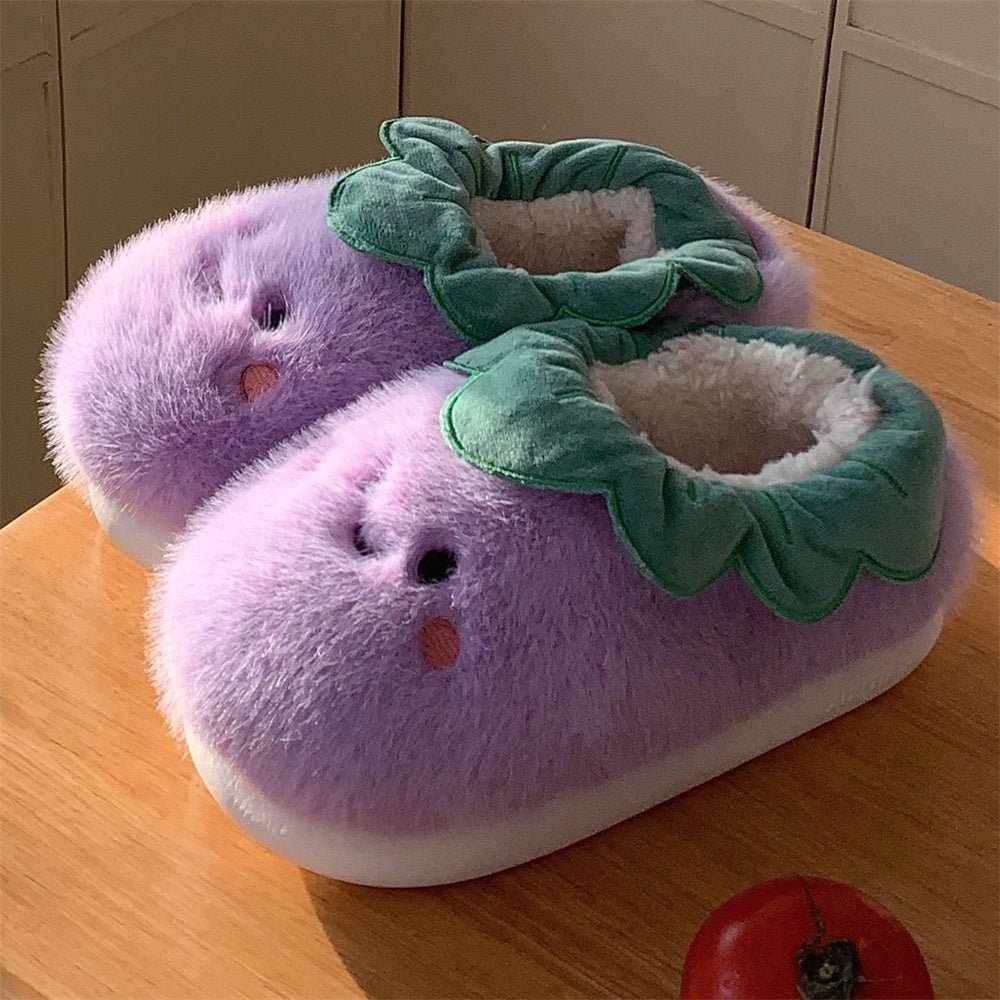 Squishplant: Kawaii Squishy Eggplant Slippers - Goodlifebean Slippers/Slides