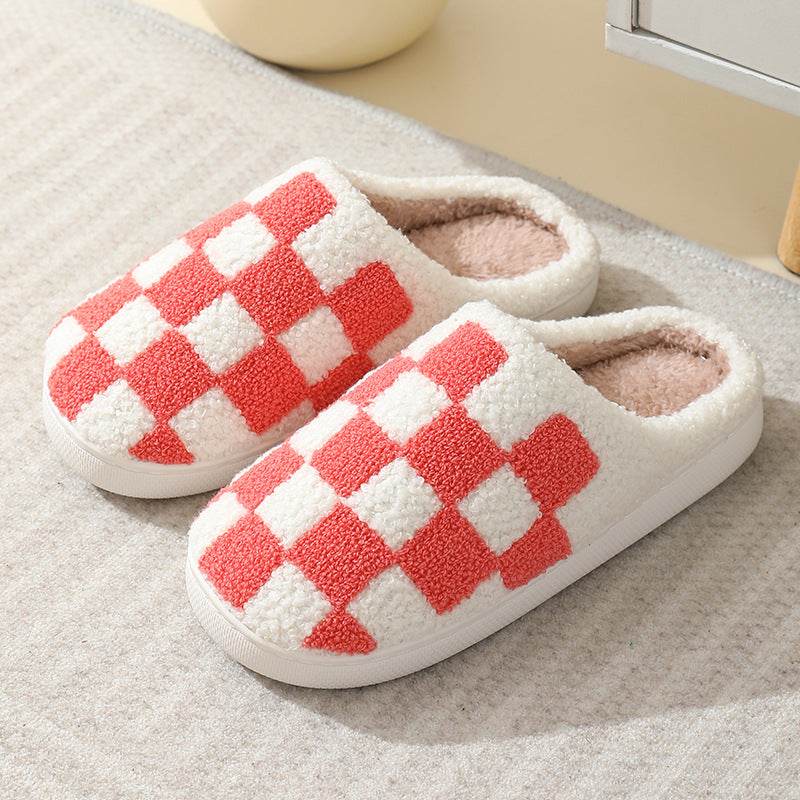 Shop Fuzzy Plaid Warm Indoor Slippers - Goodlifebean Plushie | Stuffed Animal