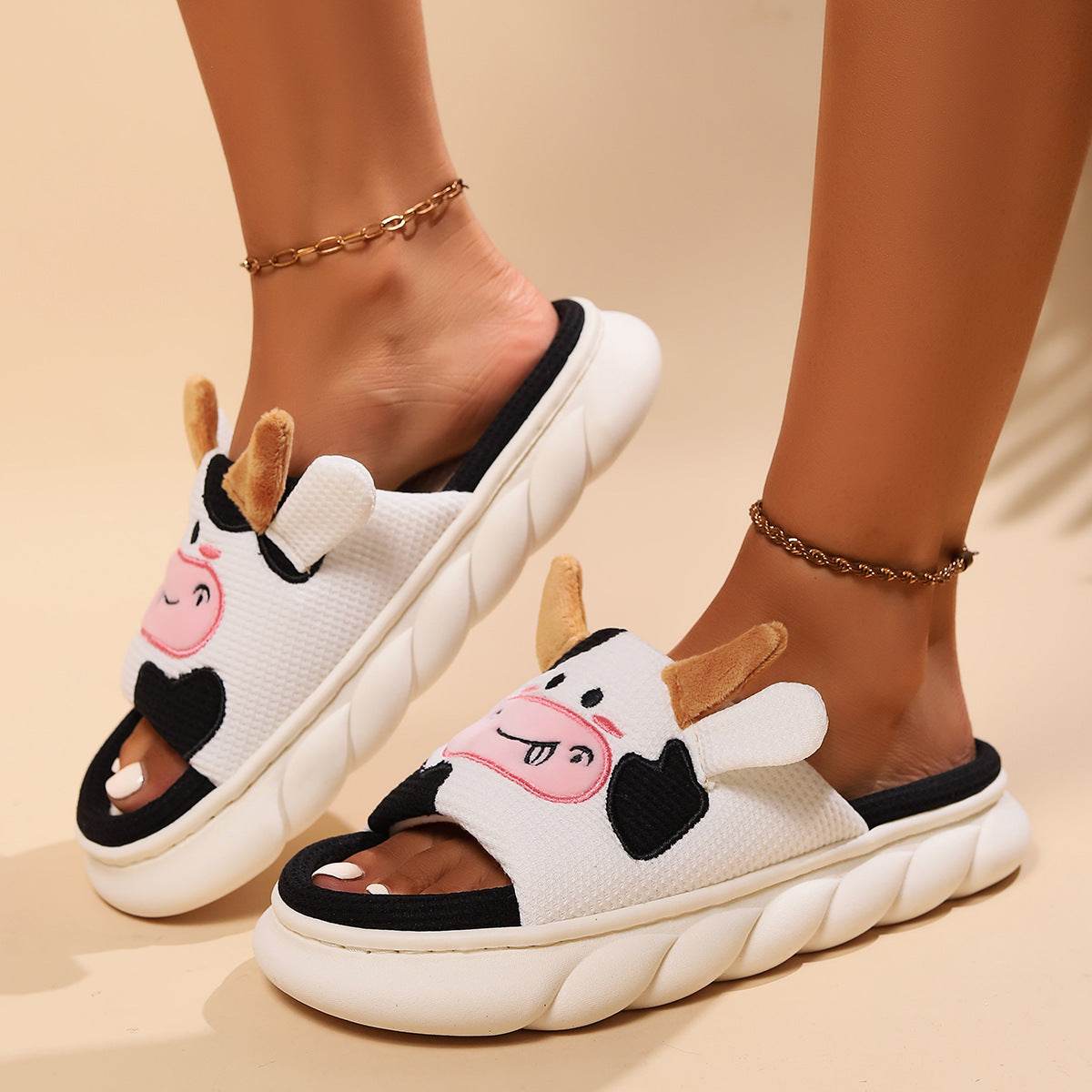 Shop Cowzy Kawaii Slippers | Cute Cow Slippers - Goodlifebean Plushie | Stuffed Animal