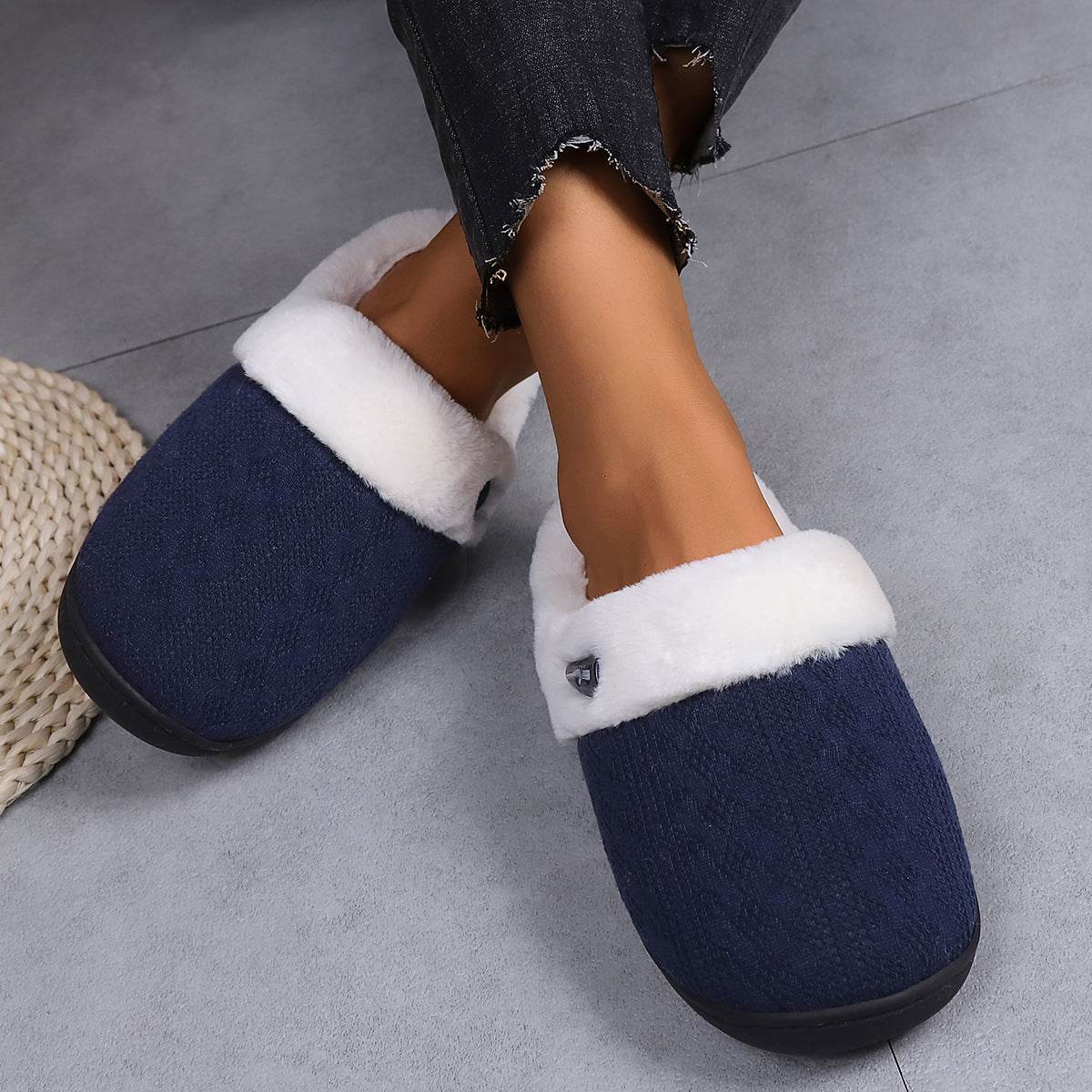 Shop FluffKnit Cozy Plush Slippers | Fluffy Indoor Slippers - Goodlifebean Plushie | Stuffed Animal