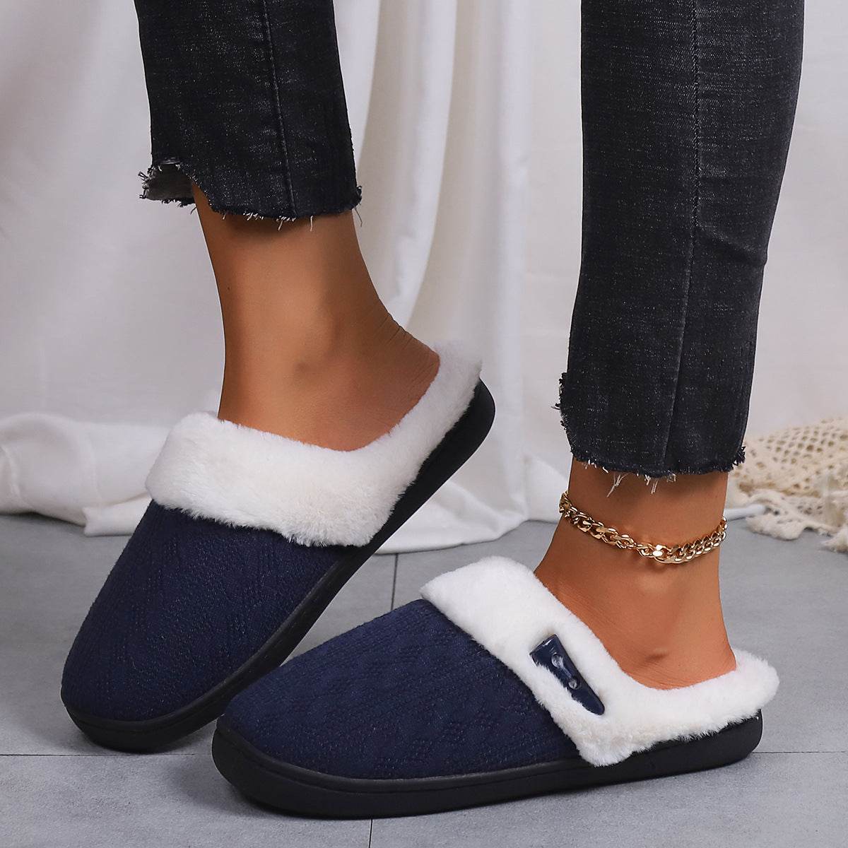 Shop FluffKnit Cozy Plush Slippers | Fluffy Indoor Slippers - Goodlifebean Plushie | Stuffed Animal
