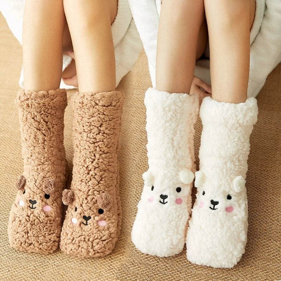 Shop Cute Warm Fuzzy Bear Sockks - Goodlifebean Plushie | Stuffed Animal
