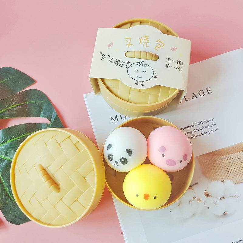 BuyStress Relief Steamed Bao Plushie | Decompression Toy - Goodlifebean Plushies | Stuffed Animals