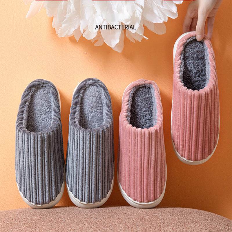 Shop Striped Thick Fleece Warm Slippers - Goodlifebean Plushie | Stuffed Animal