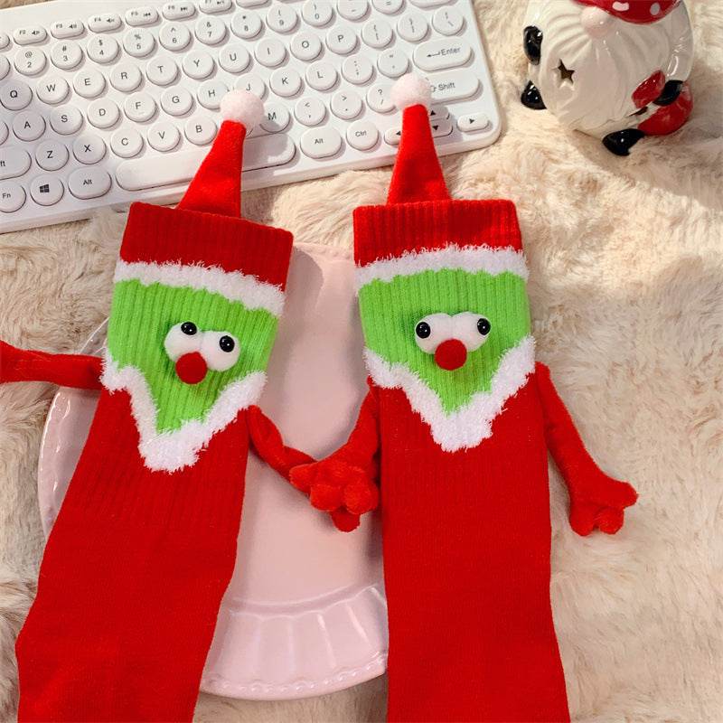 BuyHand-In-Hand Magnetic Grinch Socks | Hand Holding Socks - Goodlifebean Plushies | Stuffed Animals