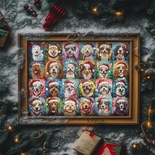 Buy1000 piece Christmas Advent Calender Puzzle | Dog Puzzle - Goodlifebean Plushies | Stuffed Animals