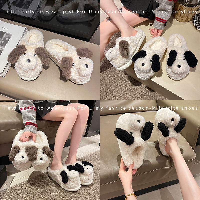 Shop Fuzzy Puppy Plush Slippers | Kawaii Indoor Slippers - Goodlifebean Plushie | Stuffed Animal