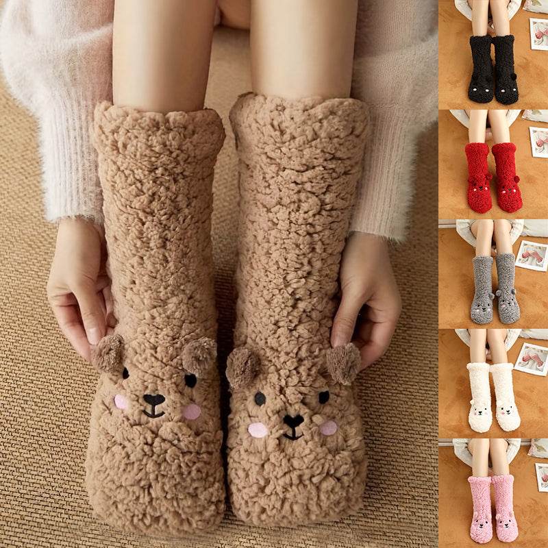 Shop Cute Warm Fuzzy Bear Sockks - Goodlifebean Plushie | Stuffed Animal