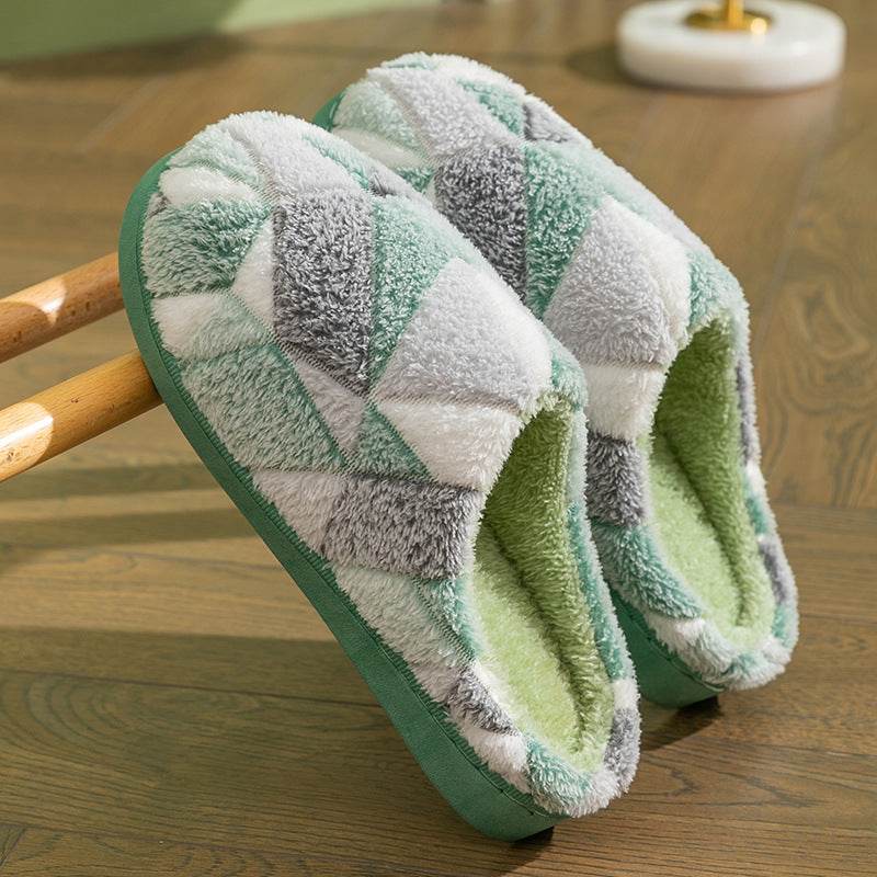Shop Geometric Plush Warm Indoor Slippers - Goodlifebean Plushie | Stuffed Animal