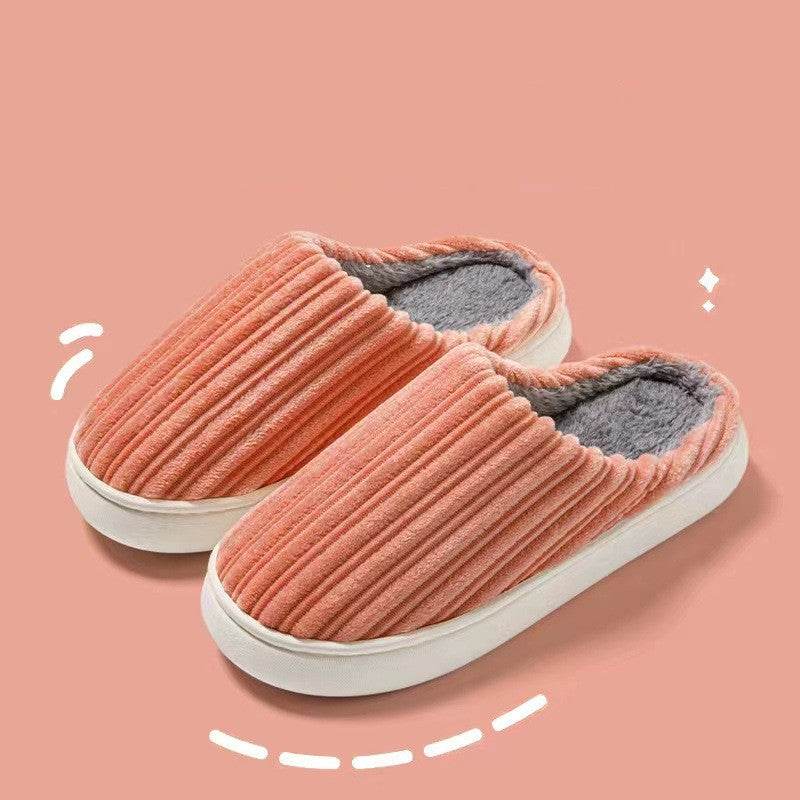 Shop Striped Thick Fleece Warm Slippers - Goodlifebean Plushie | Stuffed Animal