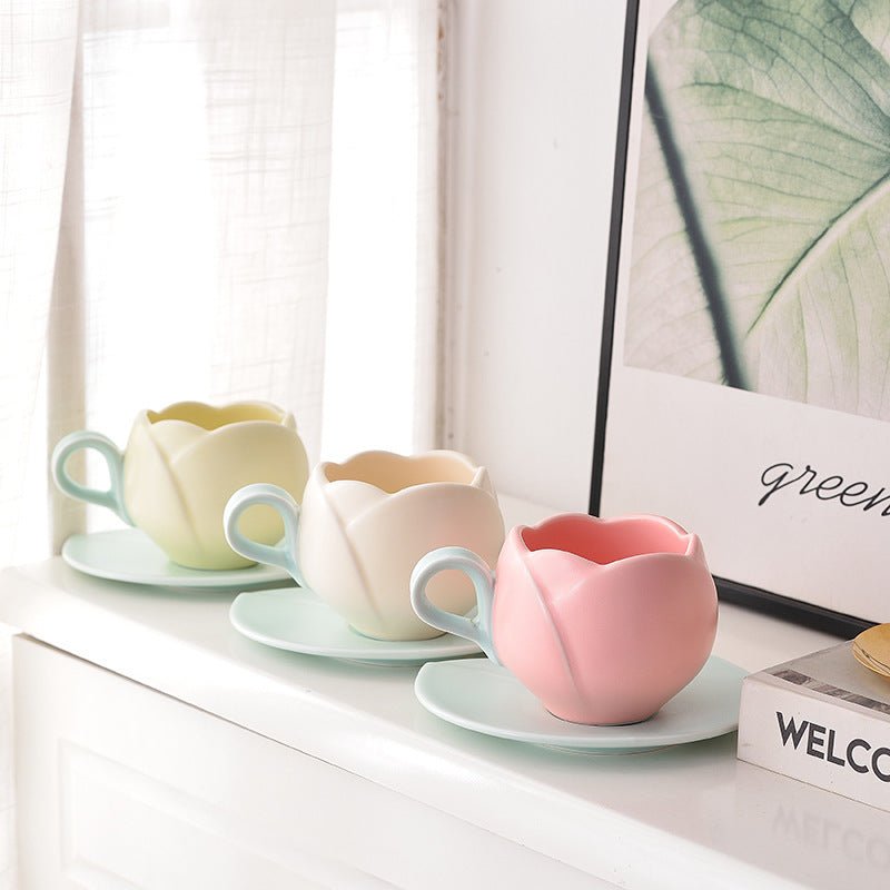 Retro Tulip Cup+ Saucer - Goodlifebean Home Gadgets