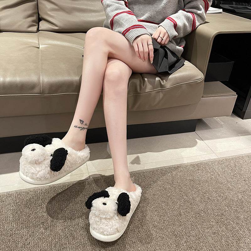 Shop Fuzzy Puppy Plush Slippers | Kawaii Indoor Slippers - Goodlifebean Plushie | Stuffed Animal