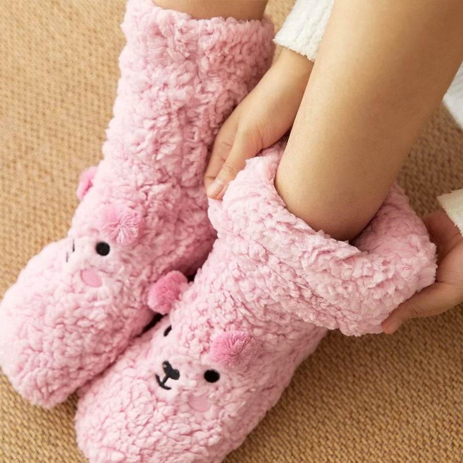 Shop Cute Warm Fuzzy Bear Sockks - Goodlifebean Plushie | Stuffed Animal