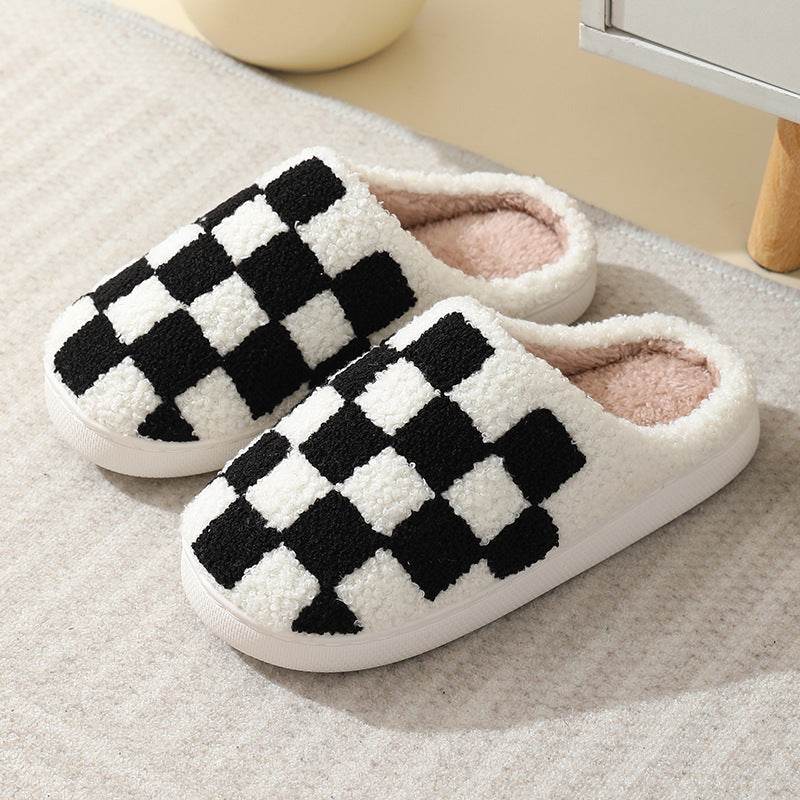 Shop Fuzzy Plaid Warm Indoor Slippers - Goodlifebean Plushie | Stuffed Animal