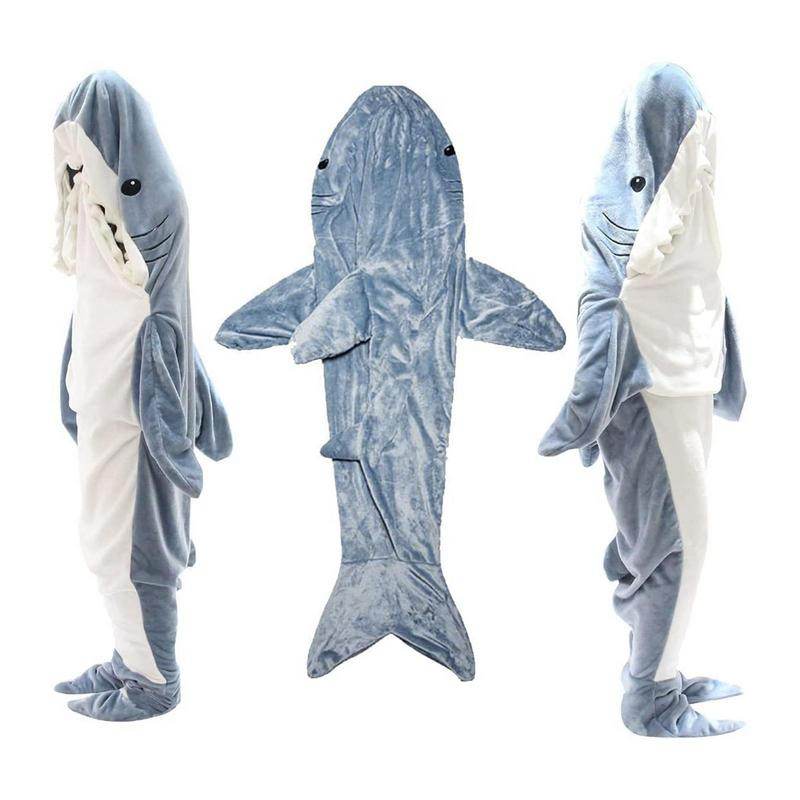 BuyCozy Sharkie™: Cozy Shark Hoodie Blanket For Adults - Goodlifebean Plushies | Stuffed Animals