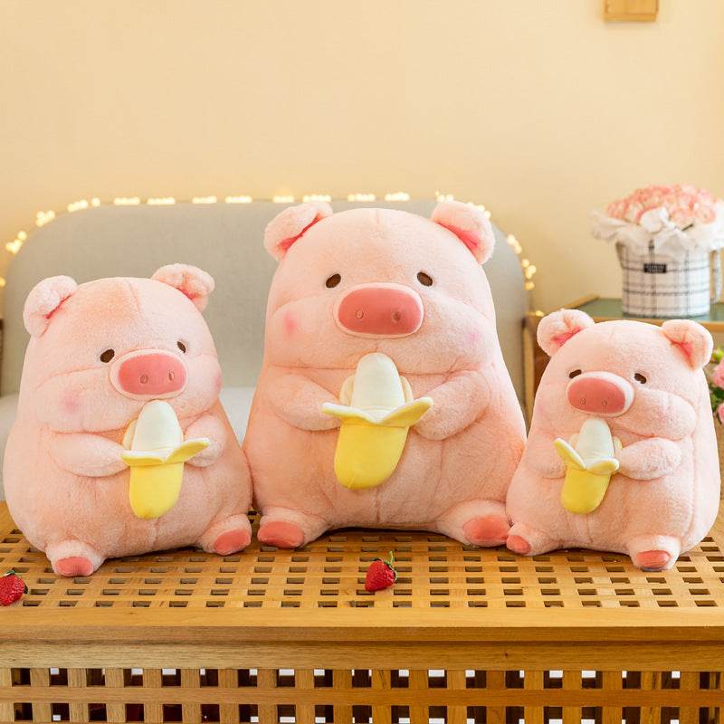 BuyChubby Banana Eating Pig Plushie - Goodlifebean Plushies | Stuffed Animals